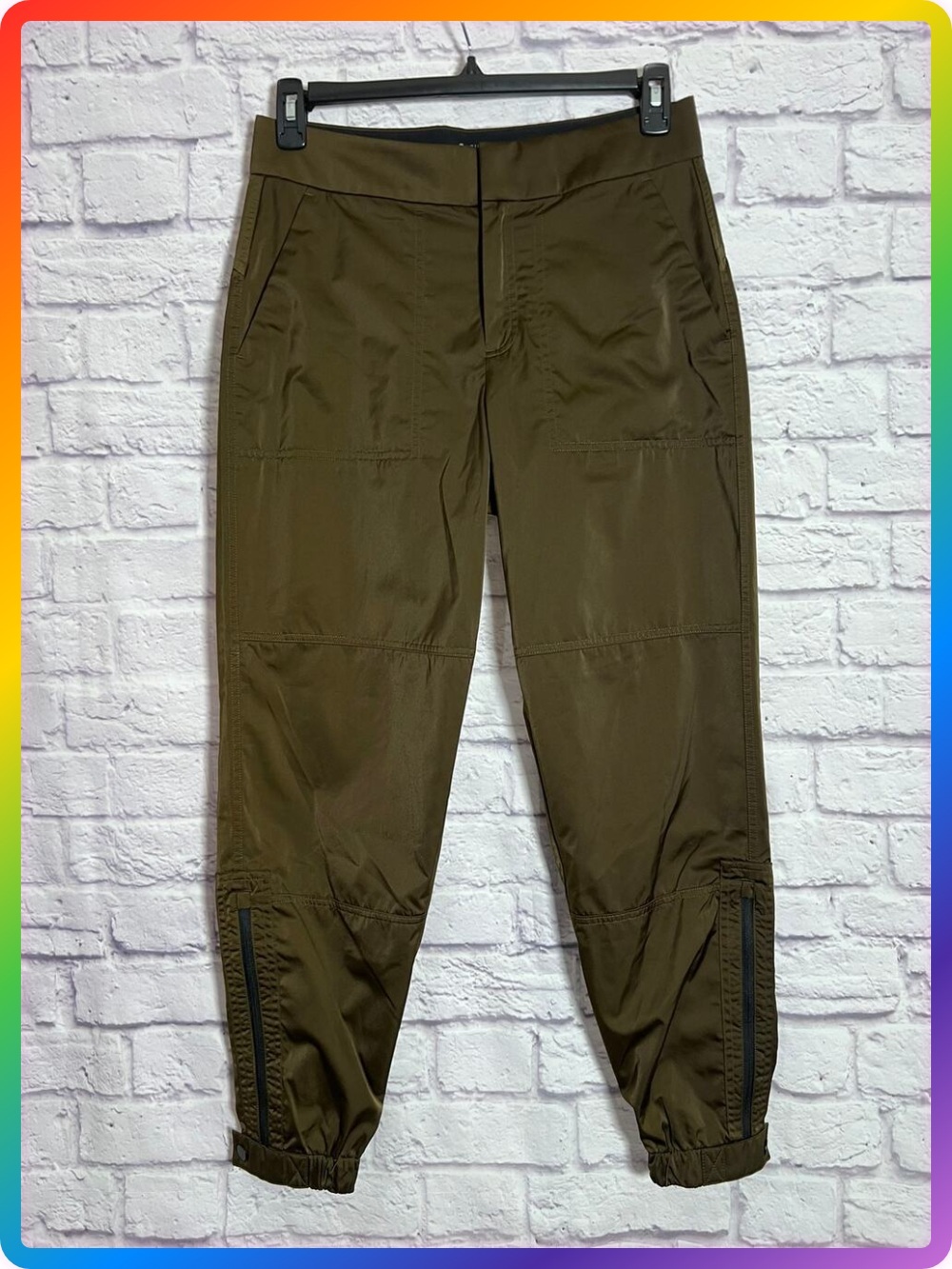 Athleta Radiant Jogger SIZE 6 Olive Green Stretch Utility Ankle Pants NWOT